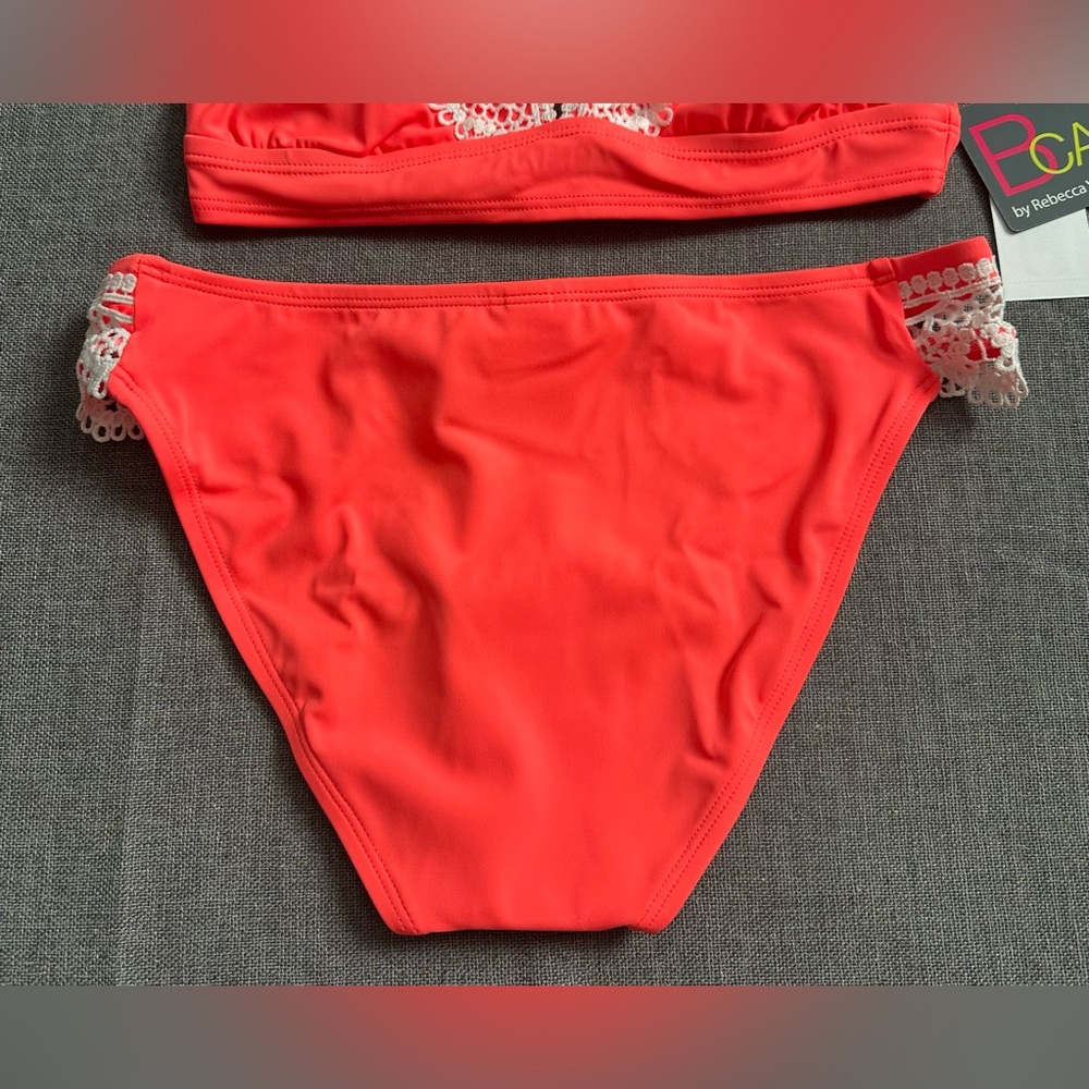 BCA by Rebecca Virtue Lace Trim Halter Bikini Top & Bottoms - Picture 7 of 12